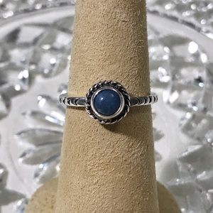 Dakota West Sterling Silver & Denim Lapis Solitaire Ring SZ 5.75